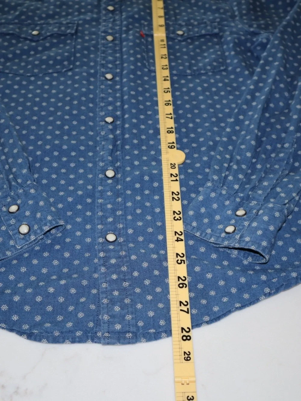 Levi's Blue Printed Denim Western Button-Down Shirt